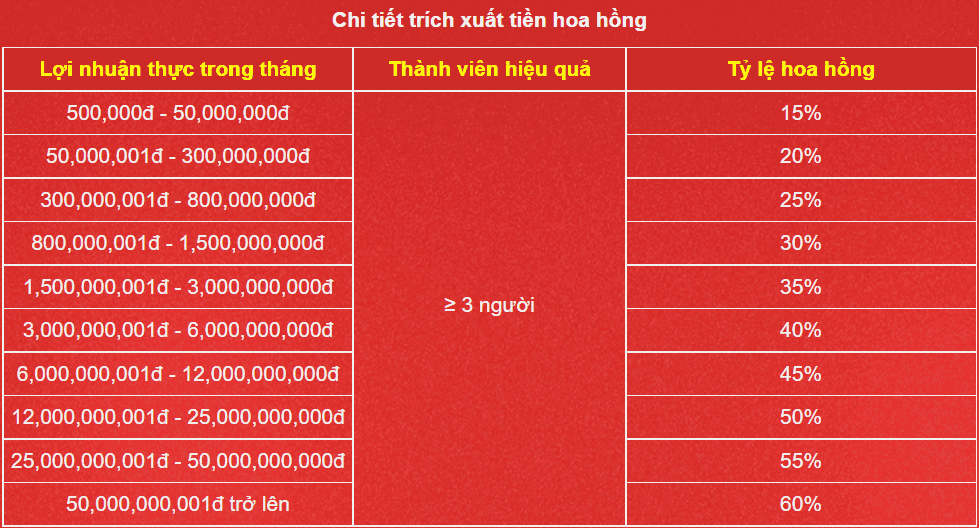 chi tiết trích xuất tiền hoa hồng